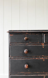 An Ebonized Antique English Chest of Drawers/Dresser