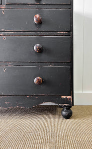 An Ebonized Antique English Chest of Drawers/Dresser