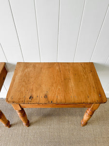 A Pair of Charming Antique English Console Side Tables or Night Stands