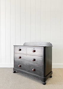 An Ebonized English Pine Chest of Drawers Dresser c1890