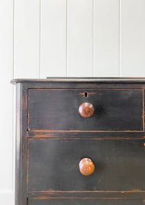 An Ebonized English Pine Chest of Drawers Dresser c1890