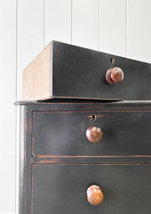 An Ebonized English Pine Chest of Drawers Dresser c1890