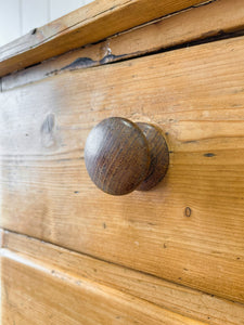 A Beautiful Pine Welsh Dresser or Cupboard with Wood Hardware on Tulip Feet c1890