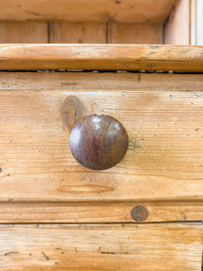 A Beautiful Pine Welsh Dresser or Cupboard with Wood Hardware on Tulip Feet c1890