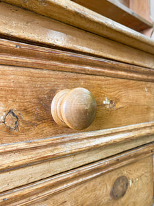 A Beautiful Pine Welsh Dresser or Cupboard with Wooden Knobs c1890