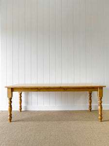 An English Country Pine 7ft Dining Farmhouse Table