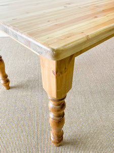 An English Country Pine 7ft Dining Farmhouse Table