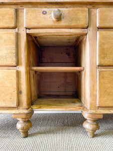 A Large English Pine Country 7 Drawer Buffet or Sideboard c1860