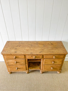 A Large English Pine Country 7 Drawer Buffet or Sideboard c1860