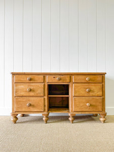 A Large English Pine Country 7 Drawer Buffet or Sideboard c1860