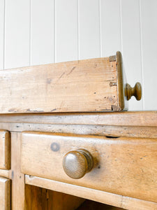 A Large English Pine Country 7 Drawer Buffet or Sideboard c1860