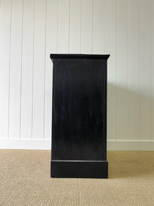 A Large English Ebonized Oak Black Chest of Drawers Dresser Marked "RAF" c1890