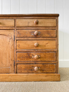 A Large English Country 11 Drawer Pine Buffet or Sideboard c1860