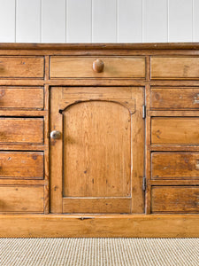 A Large English Country 11 Drawer Pine Buffet or Sideboard c1860