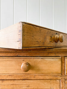 A Large English Country 11 Drawer Pine Buffet or Sideboard c1860