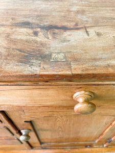 A Large English Country 11 Drawer Pine Buffet or Sideboard c1860