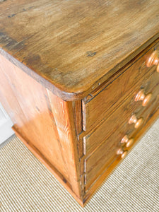 A Large English Country 11 Drawer Pine Buffet or Sideboard c1860