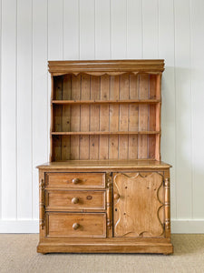 A Beautiful Pine Welsh Dresser or Cupboard with Wooden Knobs c1890