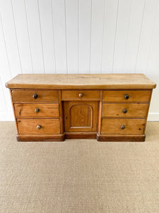 A Monumental English Country Pine Sideboard Buffet c1860