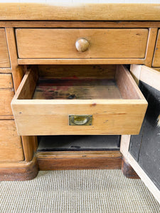 A Monumental English Country Pine Sideboard Buffet c1860