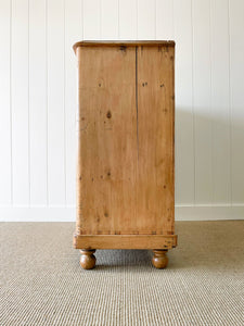 A Large English Pine Chest of Drawers Dresser on Ball Feet c1890