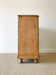 A Large English Pine Chest of Drawers Dresser on Ball Feet c1890