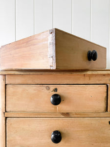 A Large English Pine Chest of Drawers Dresser on Ball Feet c1890