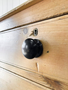 A Large English Pine Chest of Drawers Dresser on Ball Feet c1890