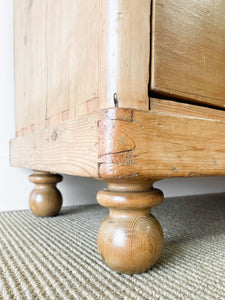 A Large English Pine Chest of Drawers Dresser on Ball Feet c1890