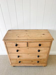 A Large English Pine Chest of Drawers Dresser on Ball Feet c1890