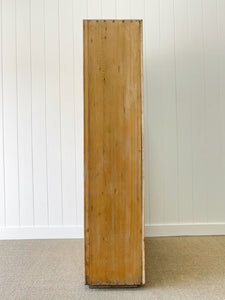 A Handsome English 19th Pine Cupboard with Dark Wooden Knobs