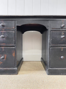 Antique English Pine Pedestal Desk with c1890