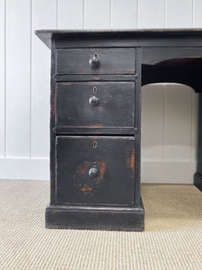 Antique English Pine Pedestal Desk with c1890