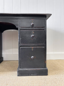 Antique English Pine Pedestal Desk with c1890