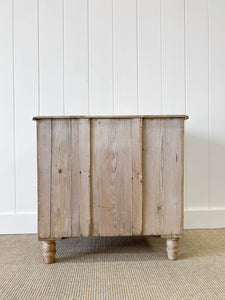 A Charming English Pine Chest of Drawers Dresser with Wooden Knobs c1890