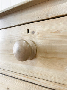 A Charming English Pine Chest of Drawers Dresser with Wooden Knobs c1890