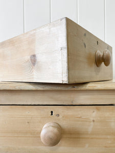 A Charming English Pine Chest of Drawers Dresser with Wooden Knobs c1890