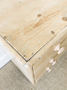 A Charming English Pine Chest of Drawers Dresser with Wooden Knobs c1890