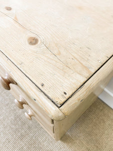 A Charming English Pine Chest of Drawers Dresser with Wooden Knobs c1890