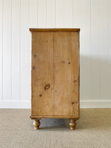 A Large English Pine Chest of Drawers Dresser on Tulip Feet c1890