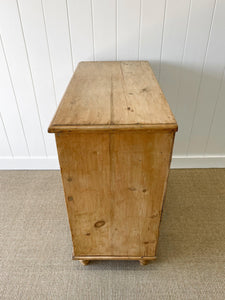 A Large English Pine Chest of Drawers Dresser on Tulip Feet c1890