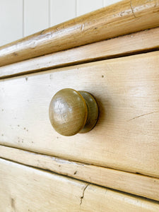 A Large English Pine Chest of Drawers Dresser on Tulip Feet c1890