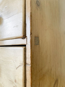 A Large English Pine Chest of Drawers Dresser on Tulip Feet c1890