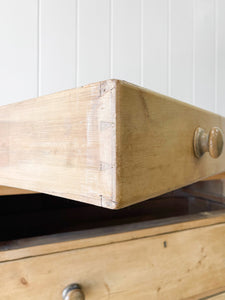 A Large English Pine Chest of Drawers Dresser on Tulip Feet c1890