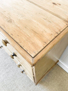 A Large English Pine Chest of Drawers Dresser on Tulip Feet c1890