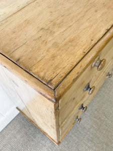 A Large English Pine Chest of Drawers Dresser on Tulip Feet c1890