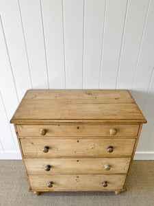 A Large English Pine Chest of Drawers Dresser on Tulip Feet c1890