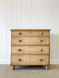 A Large English Pine Chest of Drawers Dresser on Tulip Feet c1890