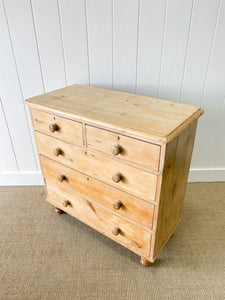 A Large English Pine Chest of Drawers Dresser on Tulip Feet c1890