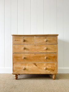 A Large English Pine Chest of Drawers Dresser on Tulip Feet c1890